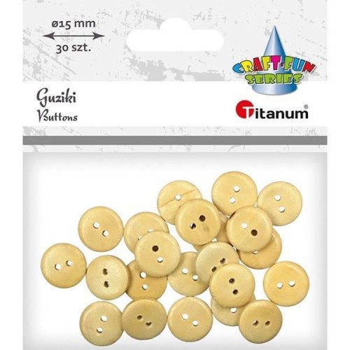 Guziki drewniane 30szt, Titanum