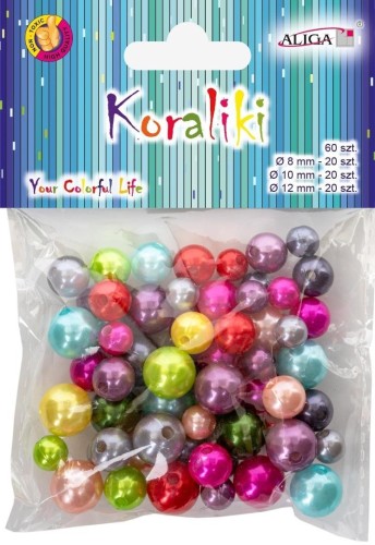 Koraliki plastikowe 60szt, Aliga