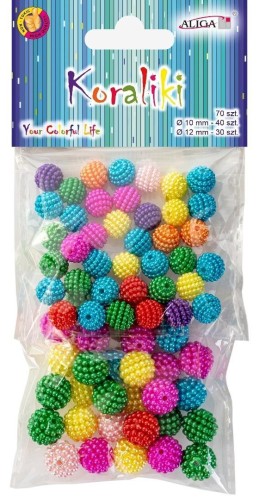 Koraliki plastikowe 70szt, Aliga