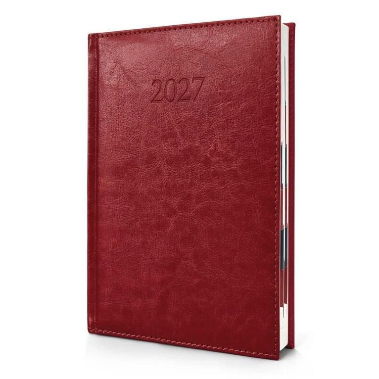 Kalendarz 2027 A5 Agenda Dzienny Bordo