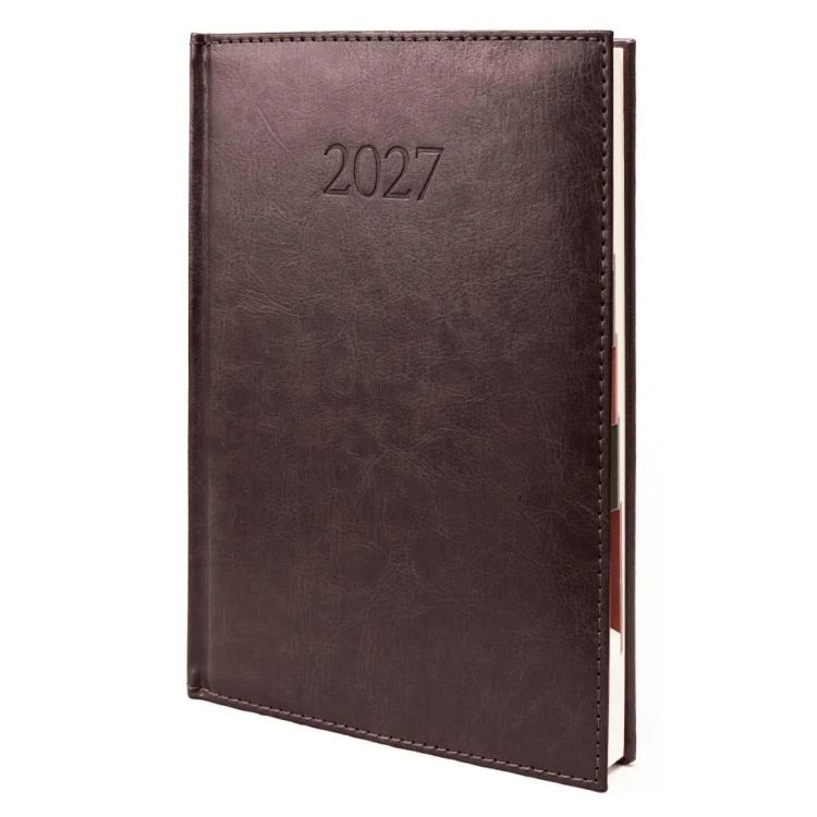 Kalendarz 2027 B5 Agenda Dzienny Brązowy
