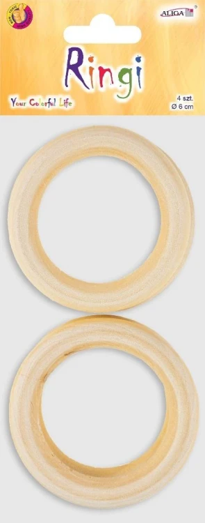 Ringi drewniane 6cm 4szt, Aliga
