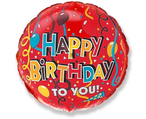 Balon foliowy Happy Birthday 45cm