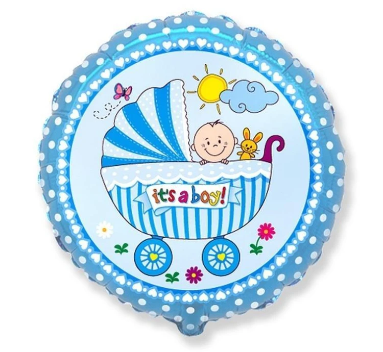 Balon foliowy Wózek dla chłopca 45cm