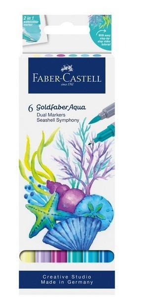 Pisak akwarelowy dwustronny 6kol FABER CASTELL