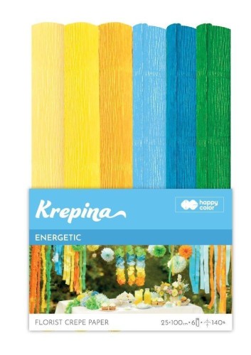 Krepina marszczona 25x100cm Energetic 6 kolorów