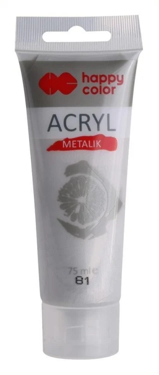 Farba akrylowa 75ml srebrna HAPPY COLOR, GDD