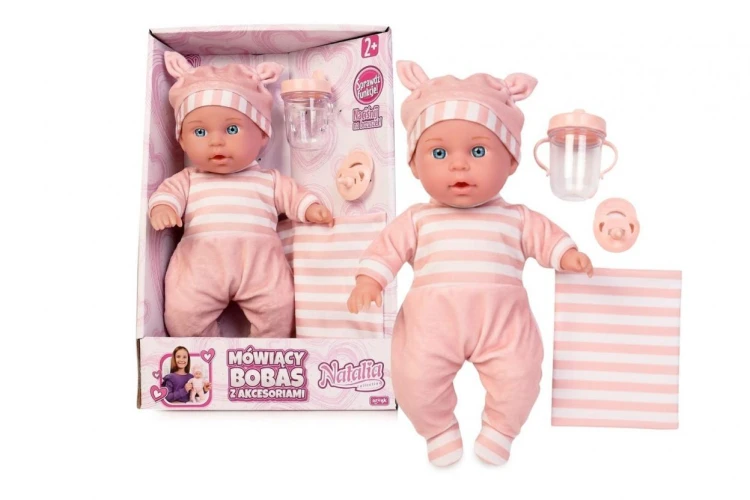 Lalka Natalia bobas z akcesoriami mówiący 30cm