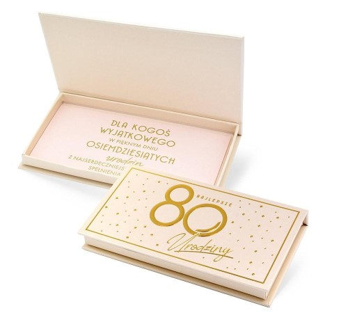 Pudełko ozdobne na banknoty Urodziny 80 Elite