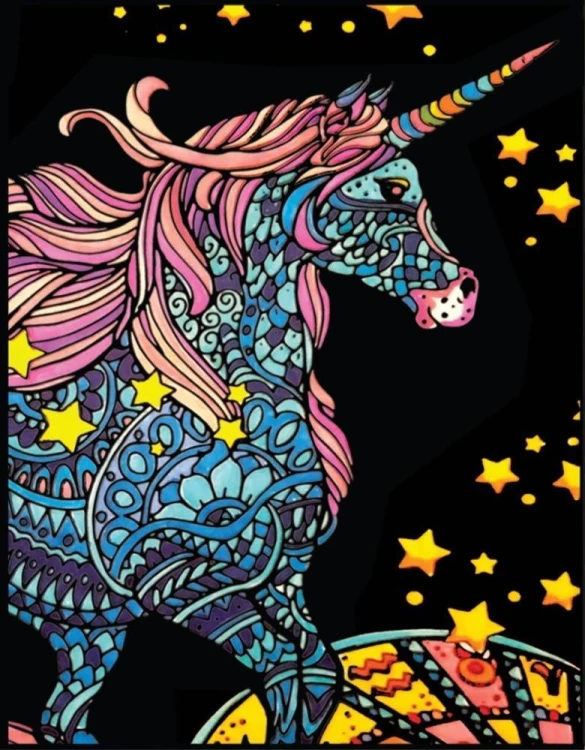 Kolorowanka welwetowa A4 Jednorożec Zodiak