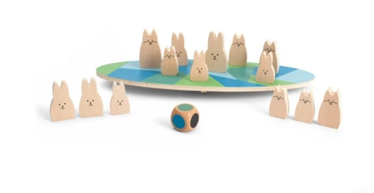 Drewniane Balansujące króliczki, BS Toys