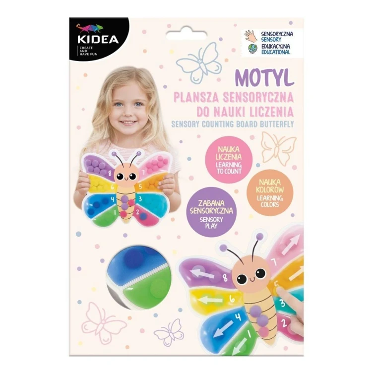 Plansza sensoryczna do nauki liczenia Motyl KIDEA