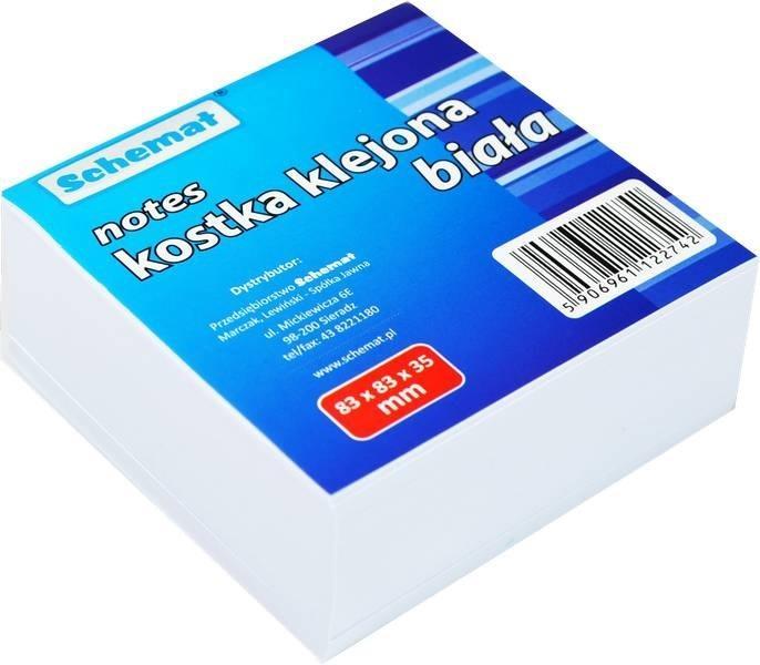 Kostka papierowa biała 83x83x35mm klejona, Schemat