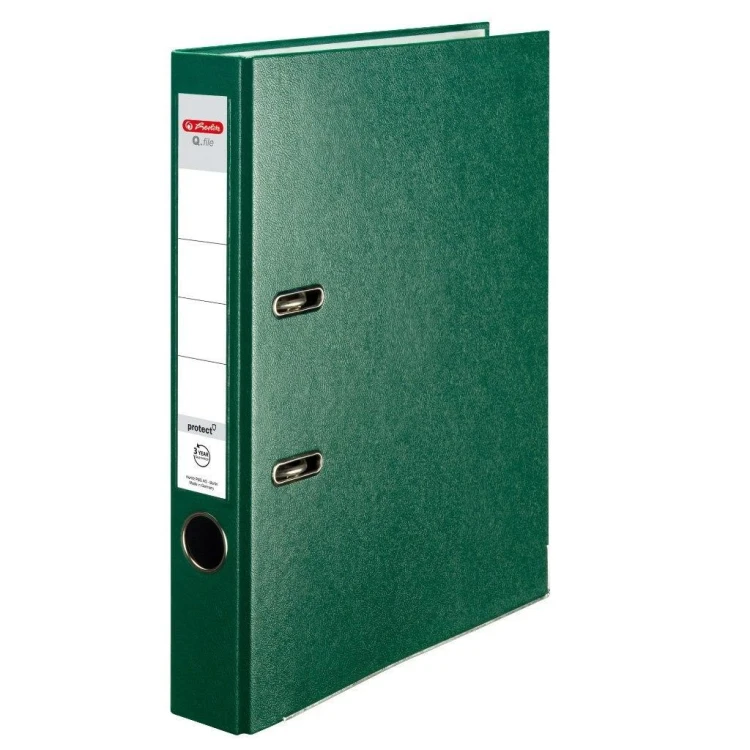 Segregator A4 5cm PP zielony Q file, HERLITZ