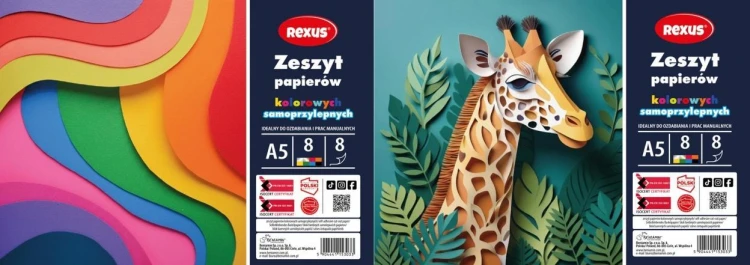 Zestaw papierów kolor. samoprzylep. A5/8K (10szt)