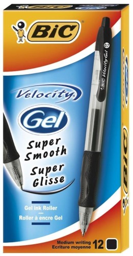 Pióro żelowe Velocity Gel czarny (12szt) BIC, BIC