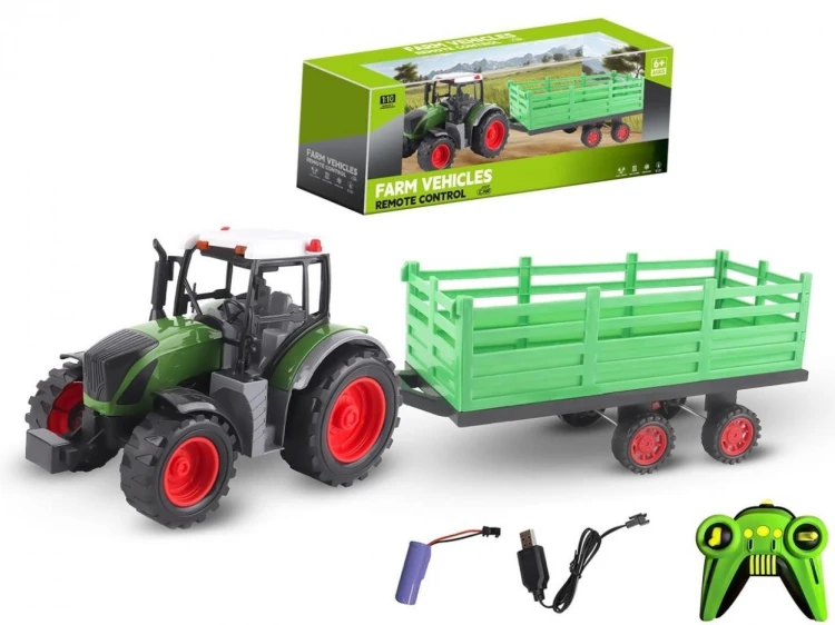Traktor z przyczepą R/C 1:10 50x16x14,5cm UBS