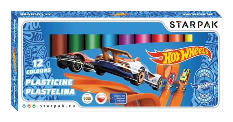 Plastelina 12 kolorów Hot Wheels, STARPAK