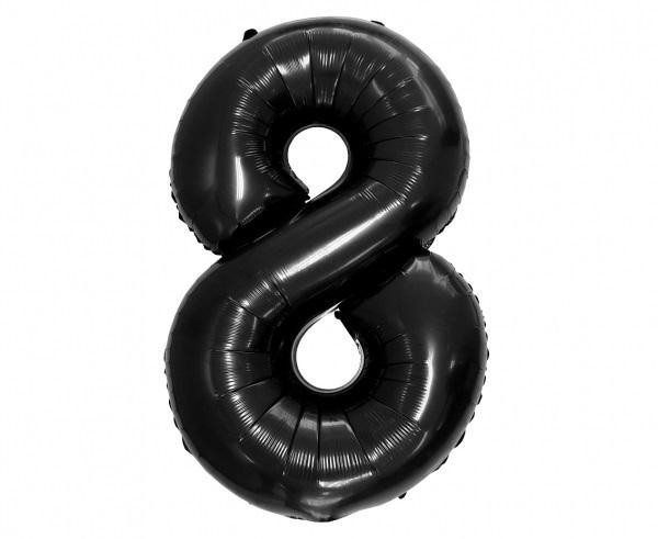 Balon foliowy B&C cyfra 8 czarna 92cm