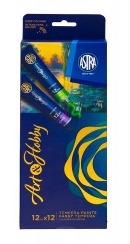 Farby tempera 12kol 12ml ASTRA, Astra