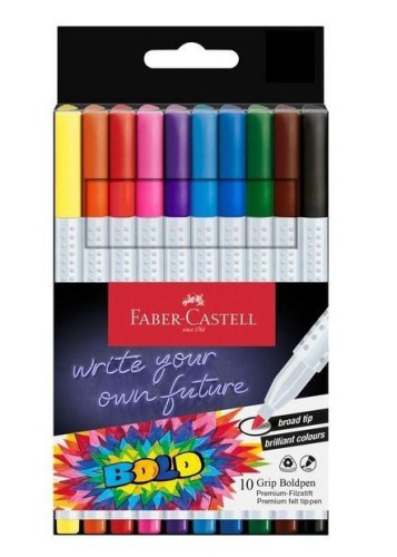 Flamastry Grip Boldpen 10kol FABER CASTELL