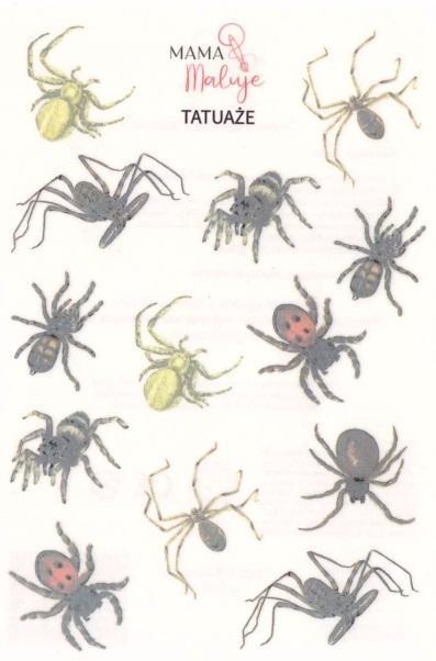 Tatuaże zmywalne Pajęczaki 2, Mama Maluje