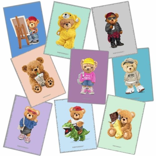 Zeszyt A5/32k kratka PP Teddies (9szt) NARCISSUS