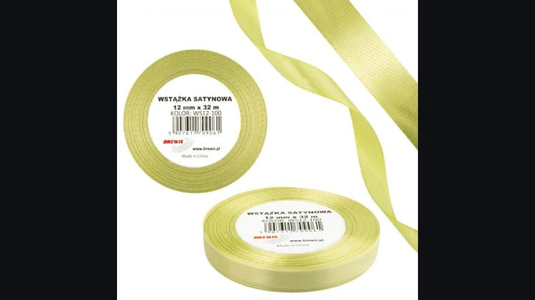 Wstążka satynowa 12mm/32m 100 gruszkowy