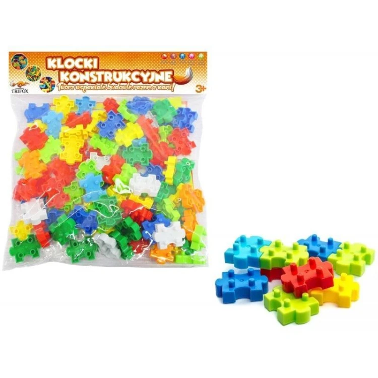 Klocki konstrukcyjne puzzle 130el, Trifox