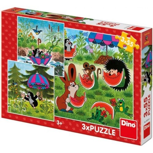 Puzzle dla dzieci 3w1 Krecik i parasol, Dino Toys