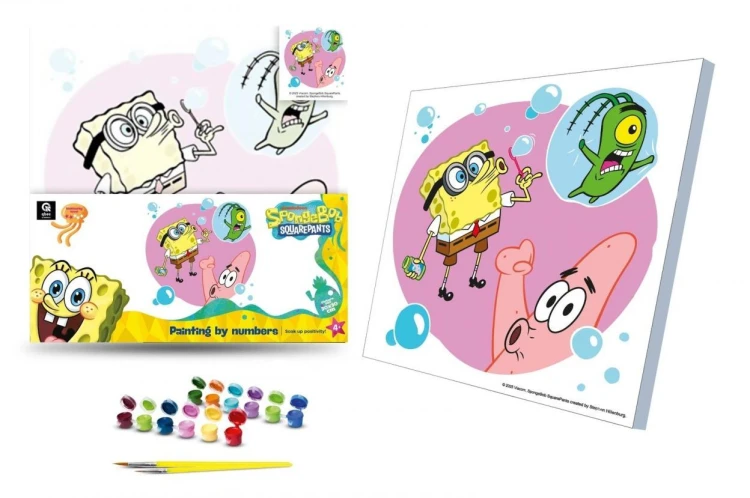 Malowanie po numerach 30x30cm SpongeBob, Qbee