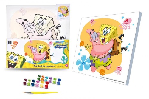 Malowanie po numerach 30x30cm SpongeBob, Qbee