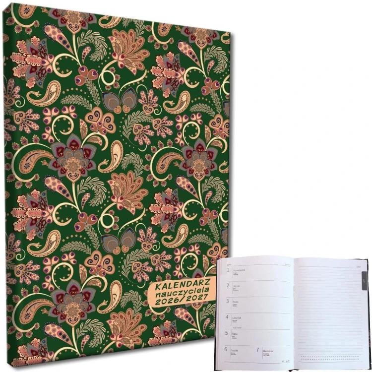 Kalendarz nauczyciela 2026/27 A5 tyg Paisley Green