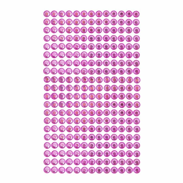 Kryształki samoprzylepne pink 6mm 260szt, Dalprint