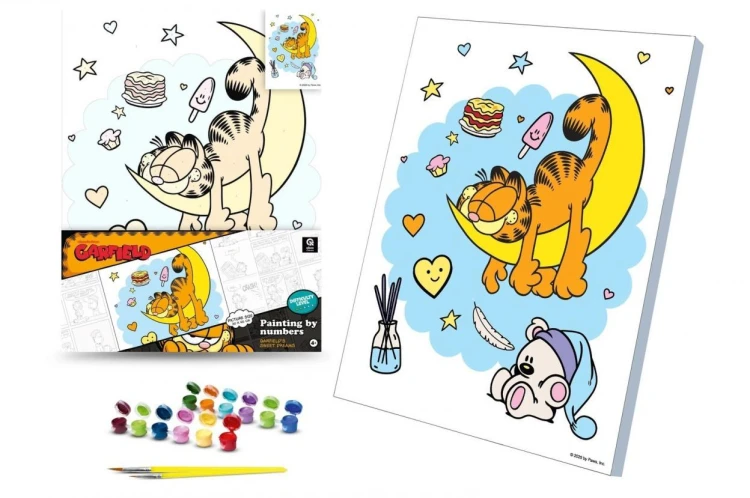 Malowanie po numerach 30x40cm Sny Garfielda, Qbee