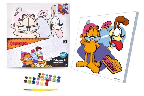 Malowanie po numerach 30x30cm Garfield, Qbee