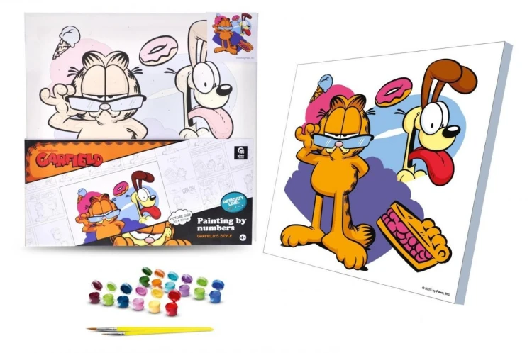 Malowanie po numerach 30x30cm Garfield, Qbee