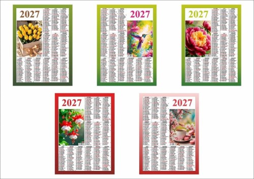 Kalendarz 2027 plakietka tulipany