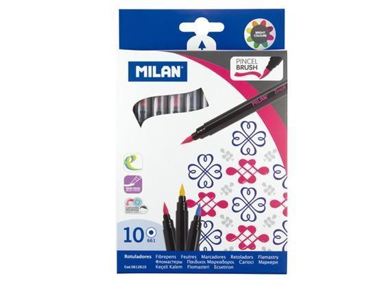 Flamastry z pędzelkiem 10 kolorów MILAN, MILAN