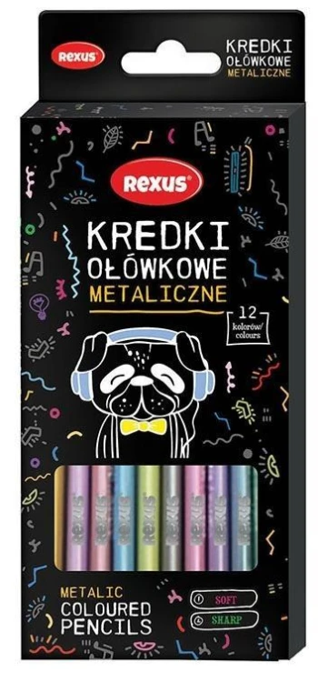 Kredki ołówkowe metaliczne 12 kolorów, Beniamin