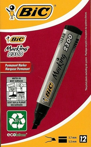 Marker Marking 2300 ścięty czarny (12szt) BIC, BIC