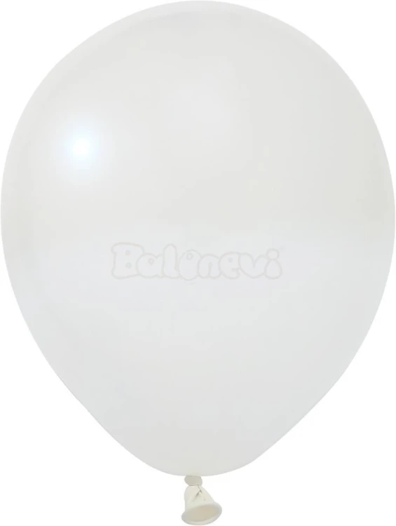 Balony lateksowe Metallic białe 25cm 100szt