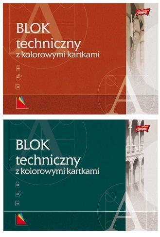 Blok techniczny kolorowy A3/10K (10szt), UNIPAP