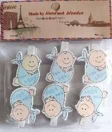 Klamerki ozdobne niemowlęce 6szt, Galeria Hobby