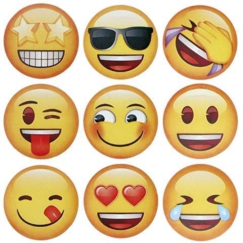 Naklejki papierowe na taśmie Emotikony 25mm 500szt