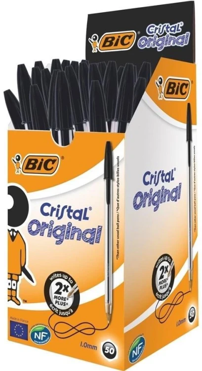 Długopis Cristal Original czarny (50szt) BIC, BIC
