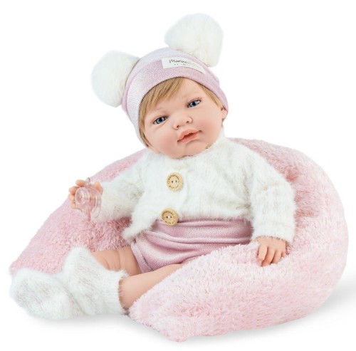 Lalka hiszpańska Reborn Sweet Baby z poduszką 42cm
