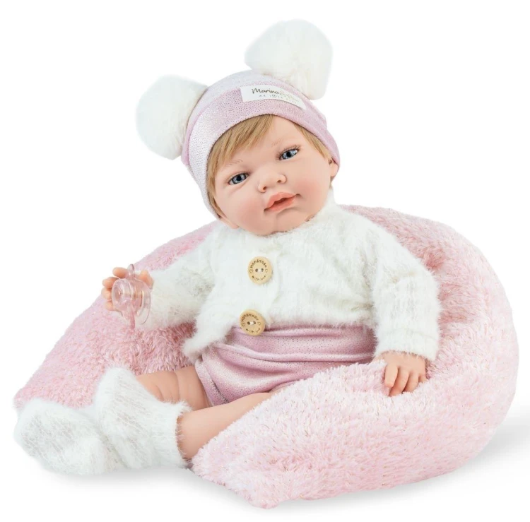Lalka hiszpańska Reborn Sweet Baby z poduszką 42cm