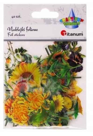 Naklejki foliowe kwiaty 40szt, Titanum