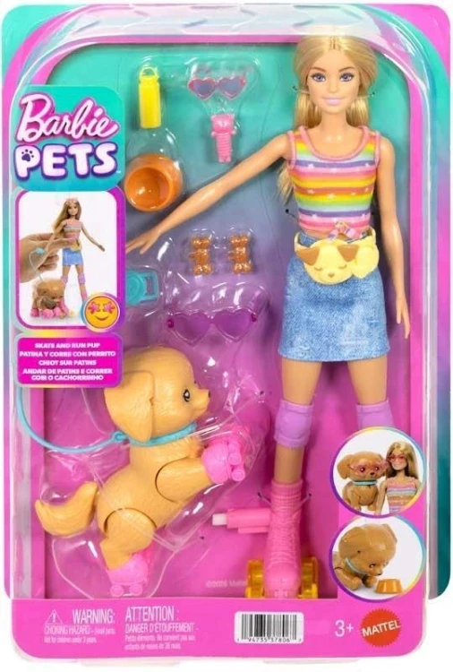 Barbie na rolkami i pieskiem, Mattel